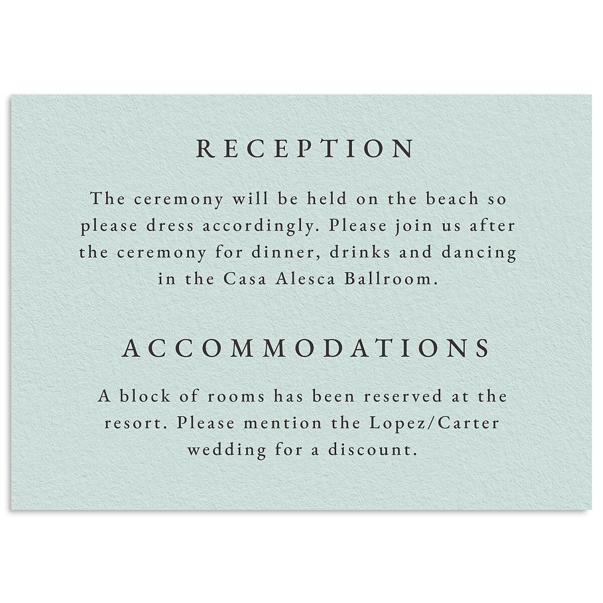 Beach Monogram Wedding Enclosure Cards