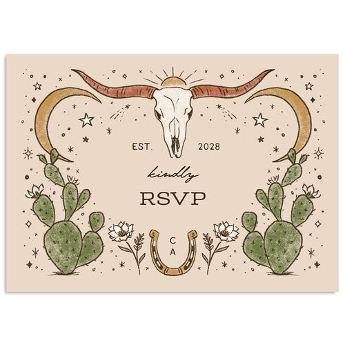 Southwestern Nouveau Wedding Response Cards Red Clay Signature Standard