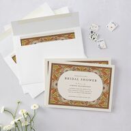 Intricate Vintage Bridal Shower Invitations Tan Signature Blank