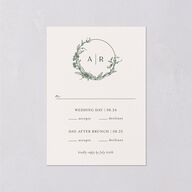 Botanical Arch Wedding Response Cards Hunter Green Signature Standard