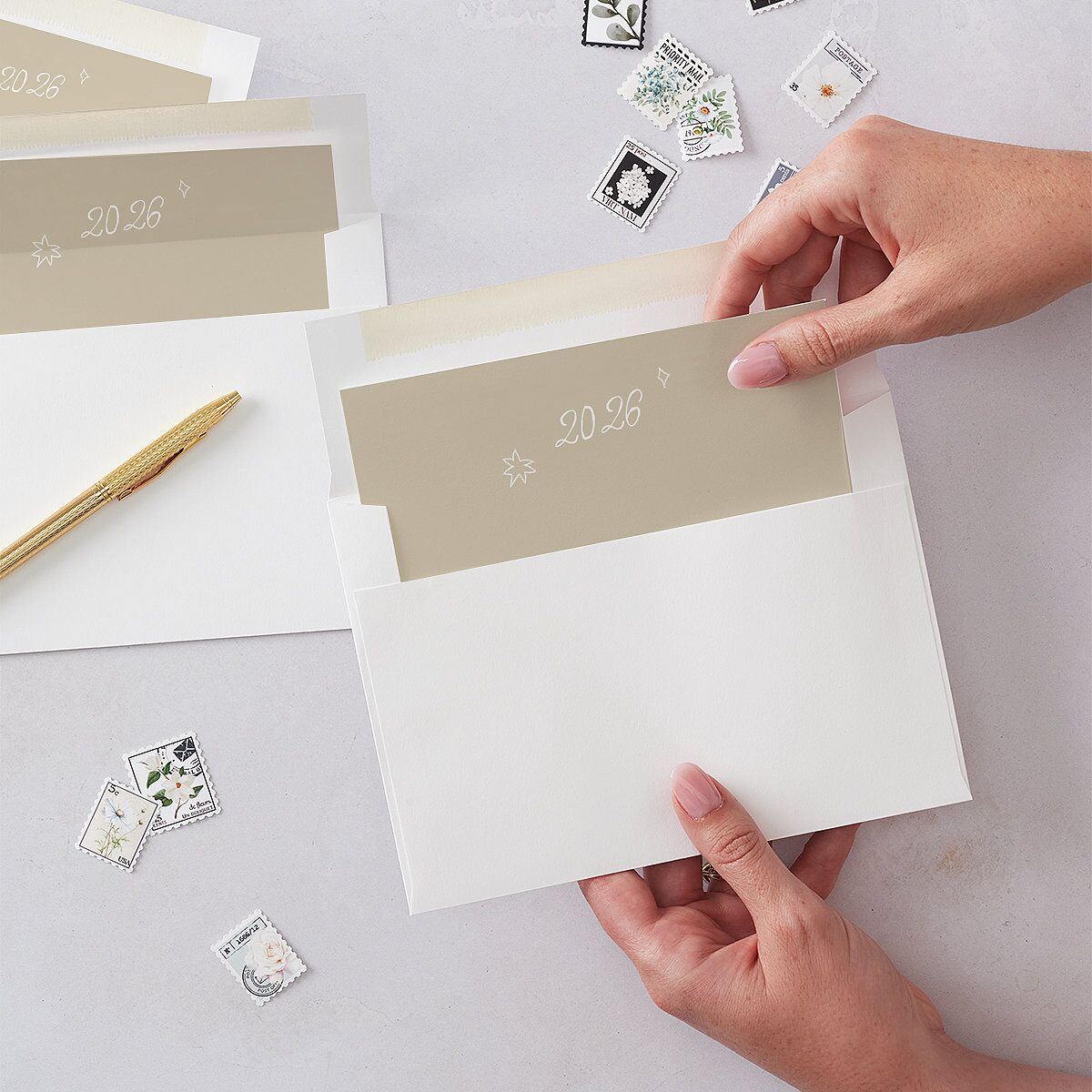 More Kids More Magic Hand Drawn Starry Photo Envelope Liners Cream Standard
