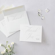 Elegant Monogram Thank You Cards Pure White