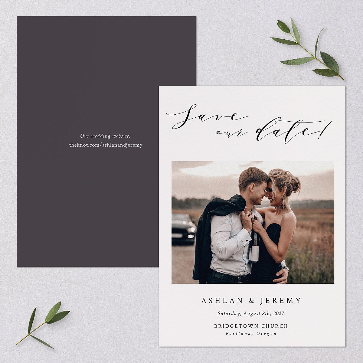 Simply Elegant Save The Date Cards — view 1