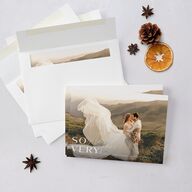 So Very Married Holiday Cards Gold Saddle Signature Blank Standard Landscape