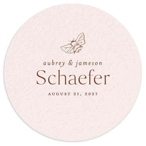 Simple Modern Wildflowers Coasters Pink Cotton Cardboard Circle