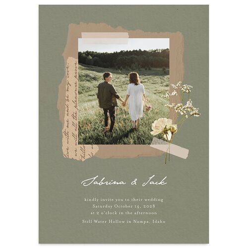 Scrapbook Photo Wedding Invitations Thyme Signature Blank No Standard