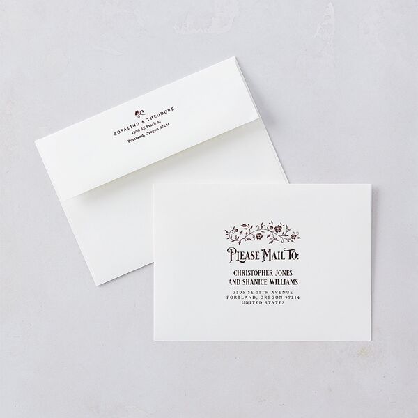 Vintage Storybook Wedding Invitations Merlot Signature Blank No Standard