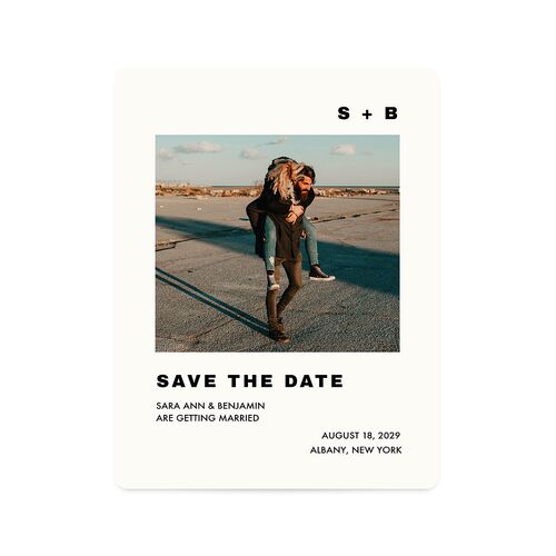 Cinematic Love Story Save The Date Magnets Pure White Magnet Paper