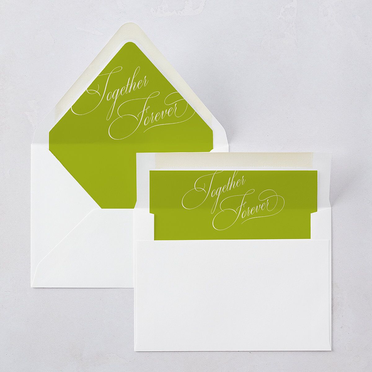 Modern Wedding Of Calligraphy Euro Envelope Liners Chartreuse Luxe