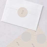 Gilded Branches Wedding Stickers Off-White Circle