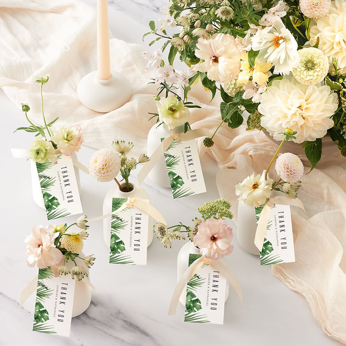 Tropical Leaves Favor Gift Tags Scottish Green Signature