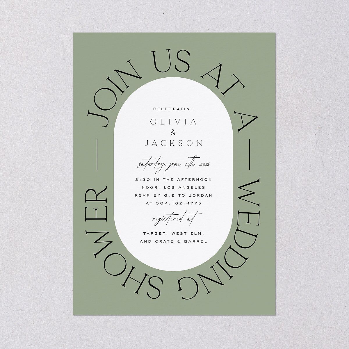 Love Is Patient Bridal Shower Invitations Thyme Signature Blank Standard