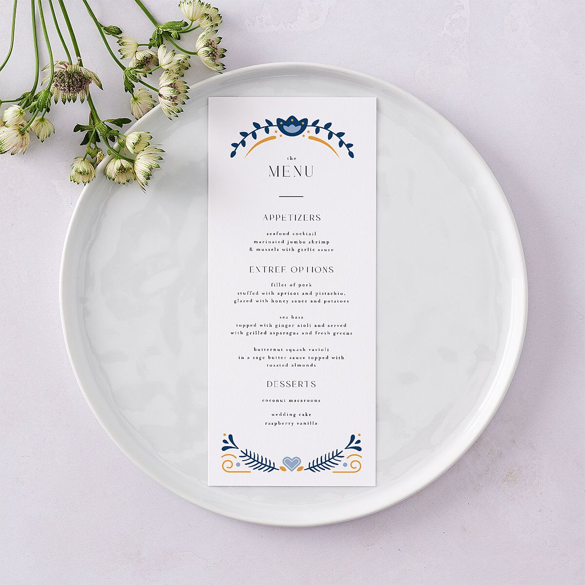 Nordic Folk Menus Butterscotch Signature