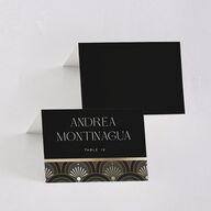 Modern Deco Place Cards Gold Charcoal Signature