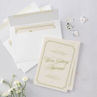 We're Getting Married Wedding Invitations Deep Olive Signature Blank No Standard