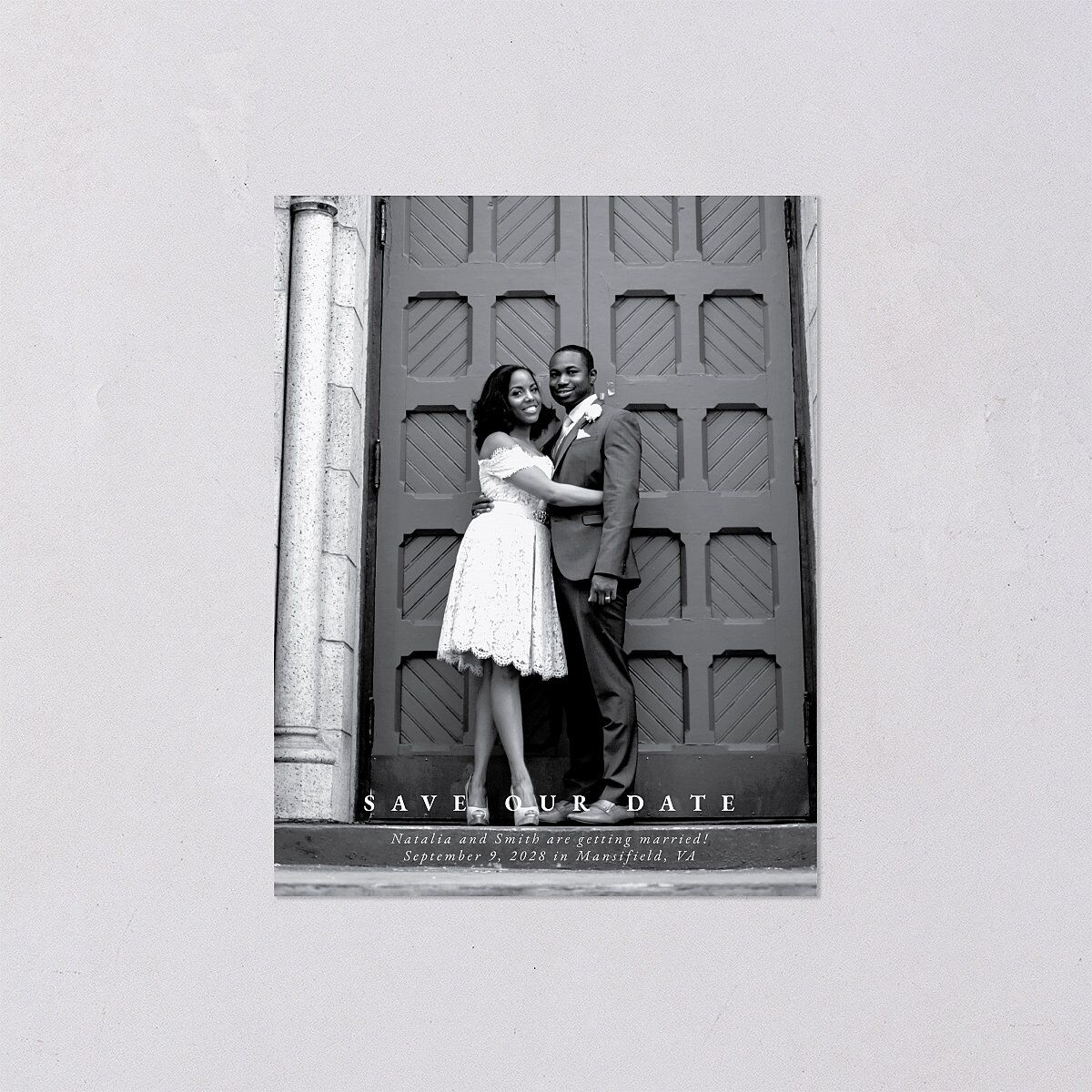 Ampersand Flourish Save the Date Petite Cards Snow Signature smooth Blank No