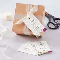 Blooming Dahlias Favor Gift Tags Hot Pink Signature