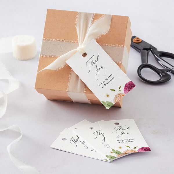 Blooming Dahlias Favor Gift Tags Hot Pink Signature