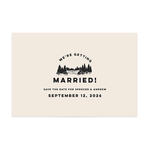 Adventure Icon Save the Date Postcards Charcoal
