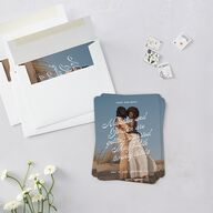 Retro Typography Photo Save The Date Magnets Sapphire Magnet Paper