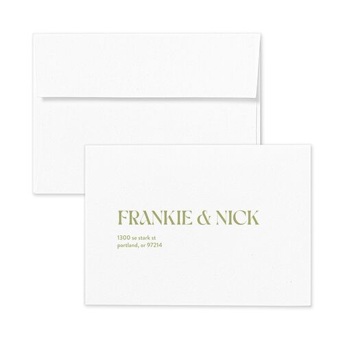 Checked Response Card Envelopes White Moss Return Address Signature Standard