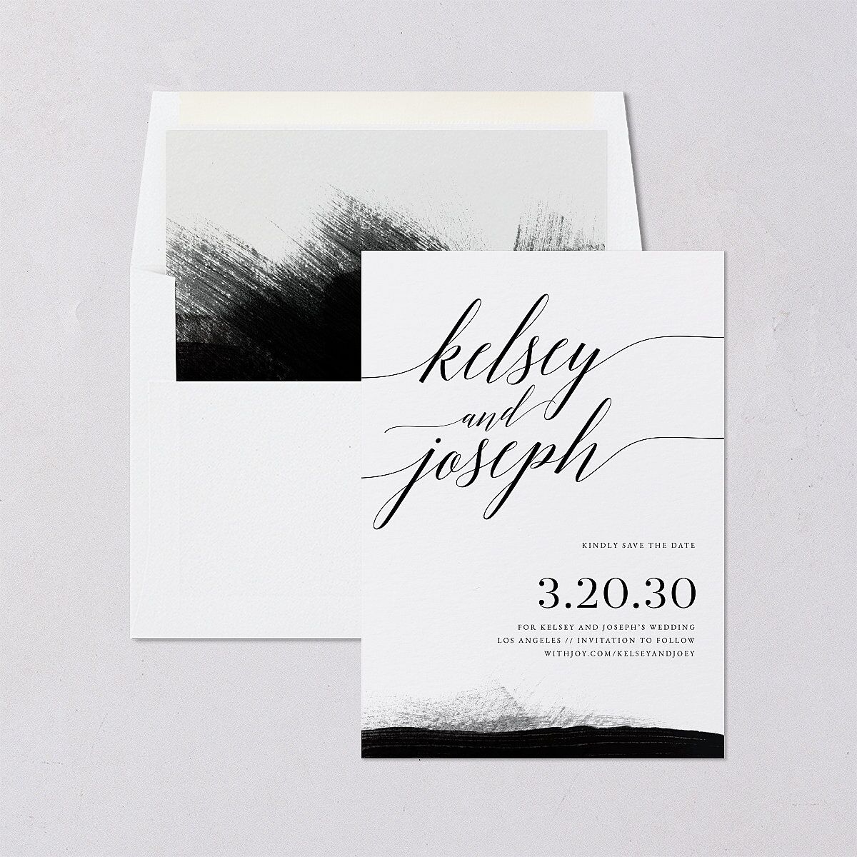 Painted Minimal Save The Date Cards Midnight Signature smooth Blank No Standard