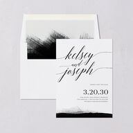Painted Minimal Save The Date Cards Midnight Signature smooth Blank No Standard