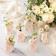 Beach Party Favor Gift Tags Pink Cotton Signature