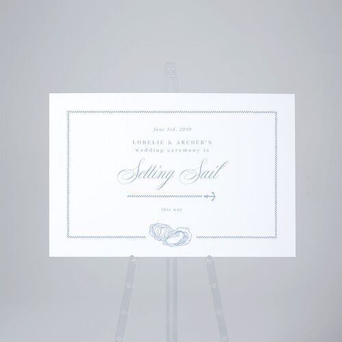 Coastal Oysters and Anchors Standard Direction Sign Large Sea Blue Standard Outdoor Corrugated L Direction
