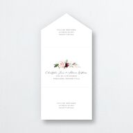Beloved Floral All-in-One Wedding Invitations Dark Berry Signature Light Both Recipient and Return Addresses No