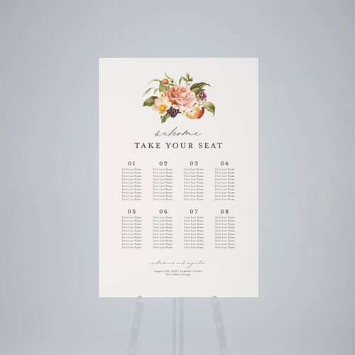 Botanical Citrus Garden Standard Seating Chart Large Rose Gold Standard Outdoor Corrugated L Seating