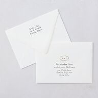 Handwritten Photo Faux Postcard Save The Date Card Euro Envelopes White Sand Both Recipient and Return Addresses Luxe Signature