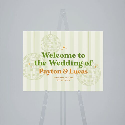 Colorful Retro Stripes Standard Welcome Sign Medium Sea Foam Standard Outdoor Corrugated M Welcome
