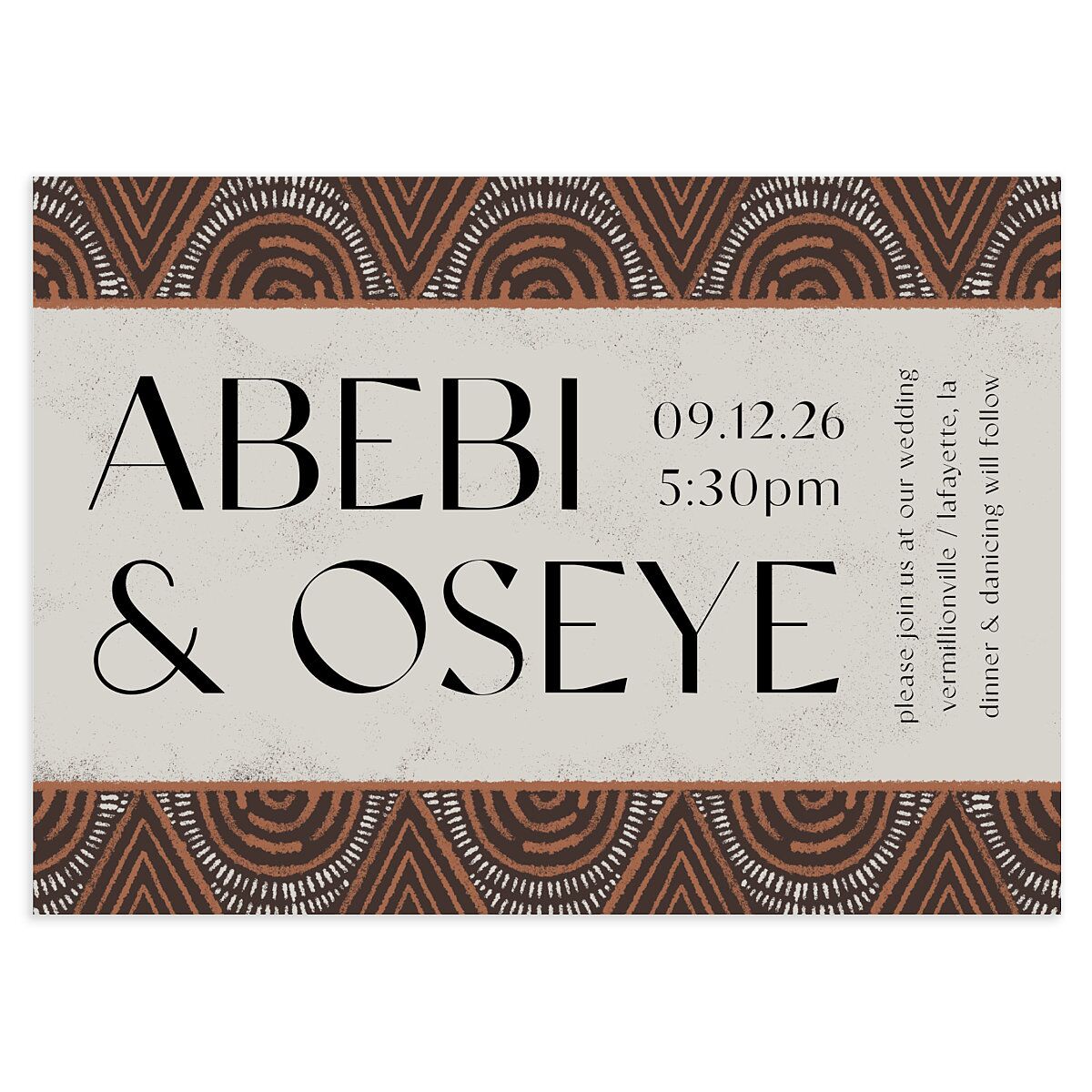Sahara Pattern Wedding Invitations