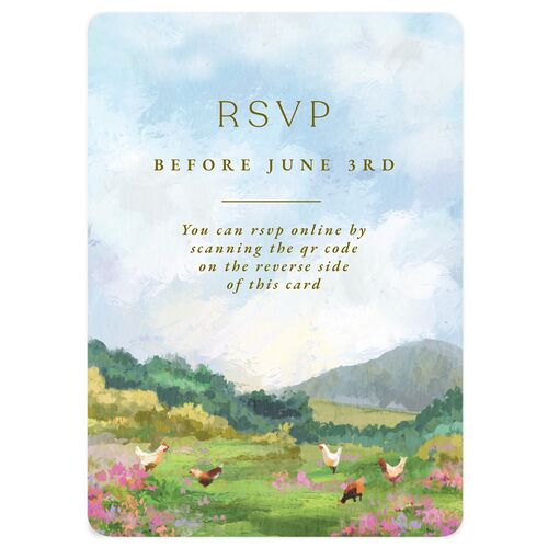 Western Barn Wedding Response Cards Red Clay Signature Rounded