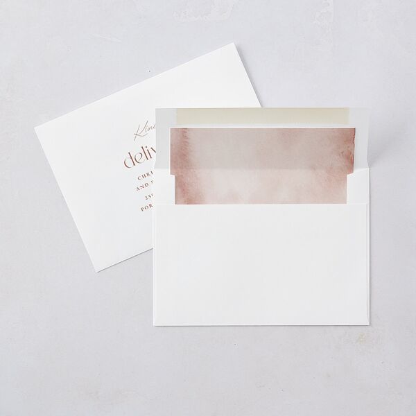 Striking Scene Save the Date Cards Dusty Rose Signature smooth Blank No Standard