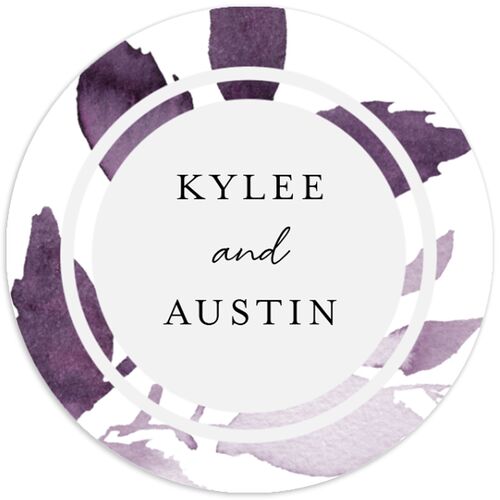 Leafy Frame Stickers Plum Circle