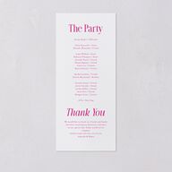 Stay For The Party Wedding Programs Hot Pink Signature