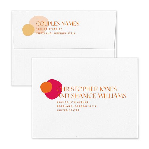 Santa Cruz Thank You Card Envelopes Blue Standard Tangerine Both Recipient and Return Addresses Signature