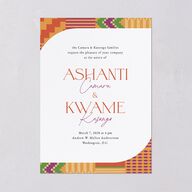 Ankara Print Wedding Invitations Gold Marigold Signature Blank No Standard