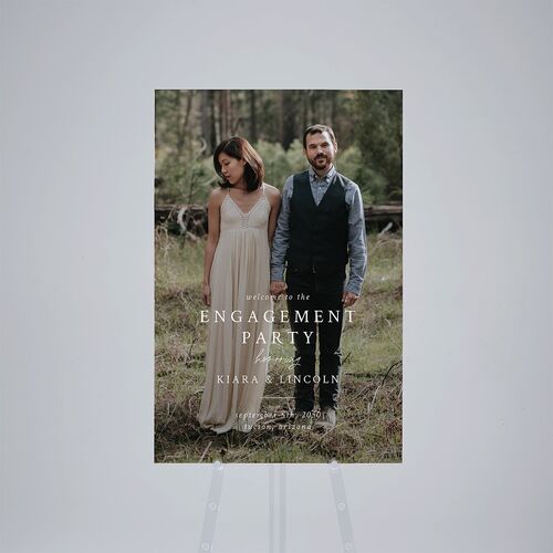 Captured Love Engagement Party Standard Welcome Sign Large Pure White Standard Outdoor Corrugated L Welcome