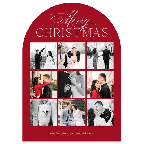 Merry Gallery Holiday Cards Ruby Signature Blank Arch Portrait