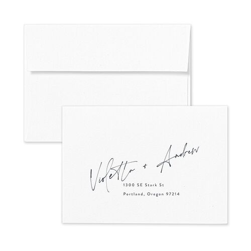 Signed Response Card Envelopes White Dark Navy Return Address Signature Standard