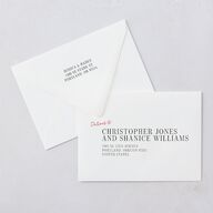 Modern Circled Calendar Date Save The Date Card Euro Envelopes White Jewel Red Both Recipient and Return Addresses Luxe Signature