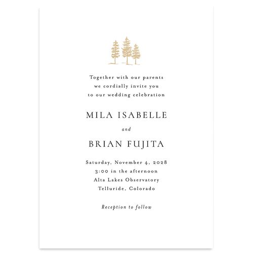 Aspen Wedding Invitations Gold Pure White Signature Blank No Standard