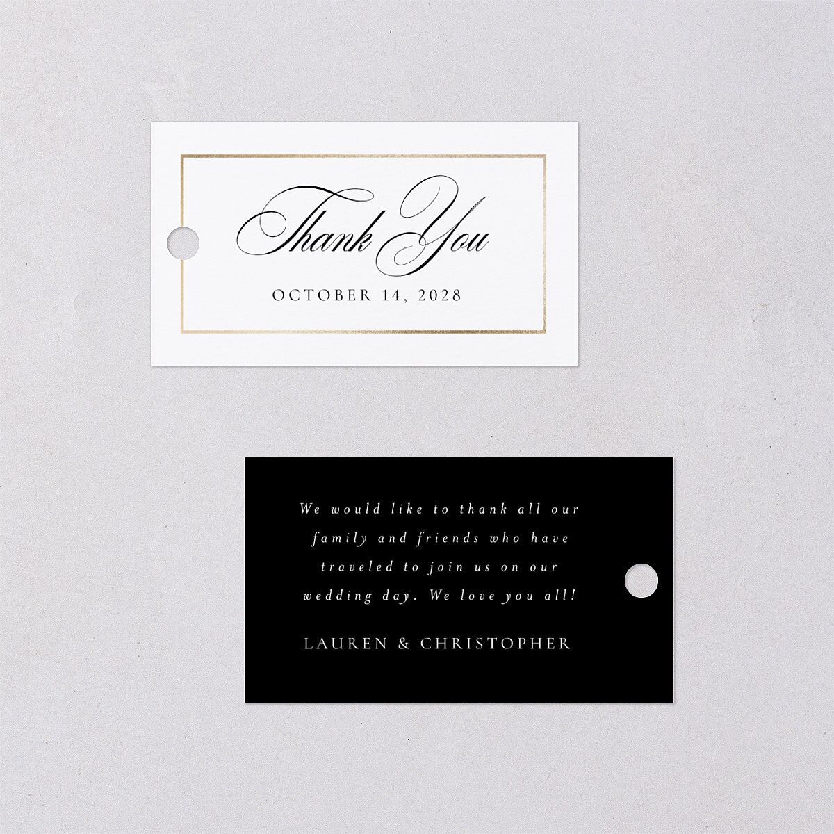 Timeless Frame Favor Gift Tags Gold Pure White Signature