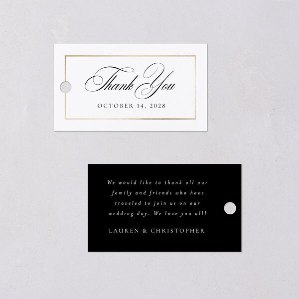 Timeless Frame Favor Gift Tags Gold Pure White Signature
