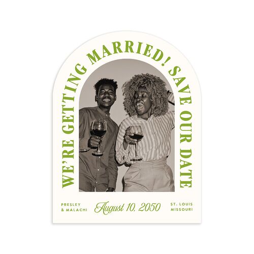Elegant Retro Arch Save the Date Petite Cards Meadow Signature smooth Blank No Arch
