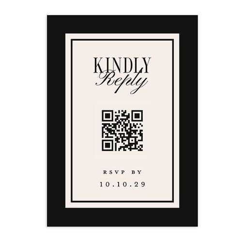 Elegant Diamond Pattern QR Code RSVP Cards Midnight Signature Standard