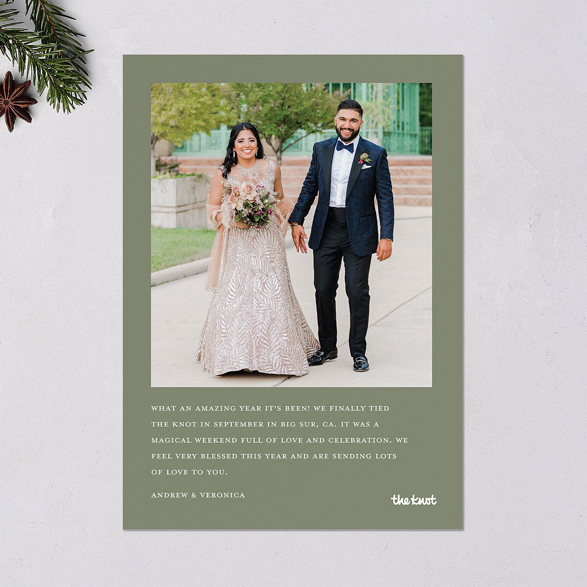 Classic Happy Holiday Cards Thyme Signature Blank Portrait Standard